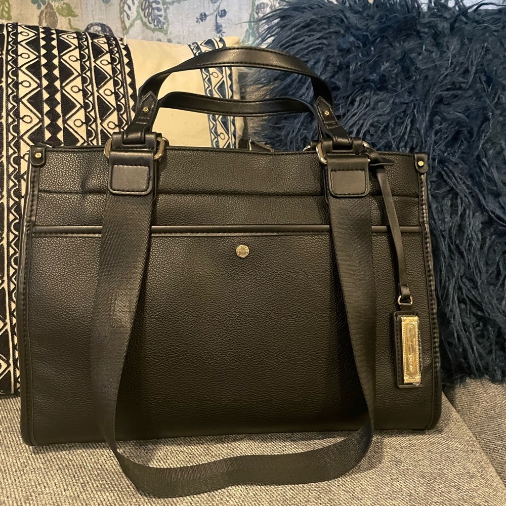 Aldo Black Textured Bag with Gold Detail